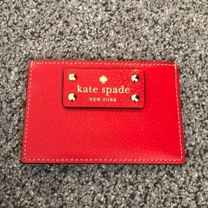 Used once red Kate Spade card case